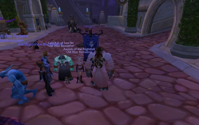 Geedub, Aaylah and me going for a walk around Dalaran with our best dresses