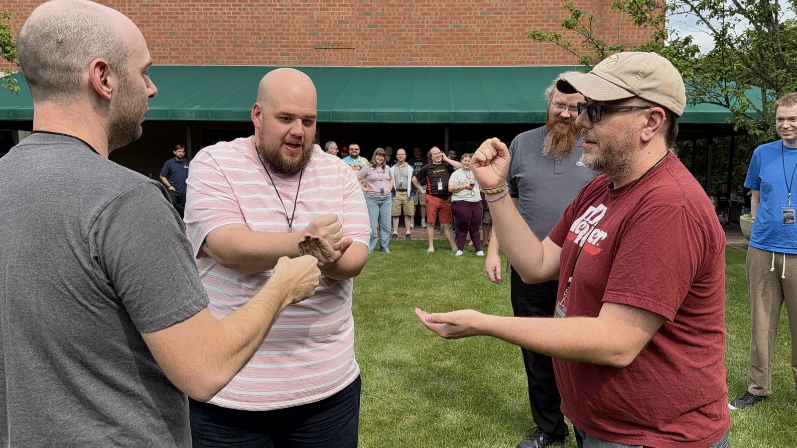 Outdoor Rock Paper Scissors game