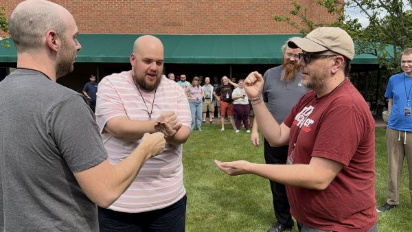 Outdoor Rock Paper Scissors game