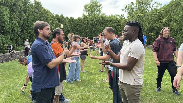 Outdoor Rock Paper Scissors game